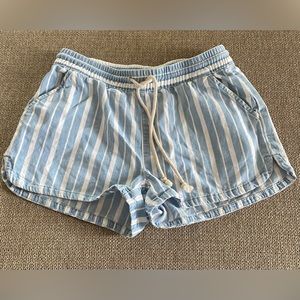 Aerie Blue & White Stripe Shorts Pull On Sz X-Small